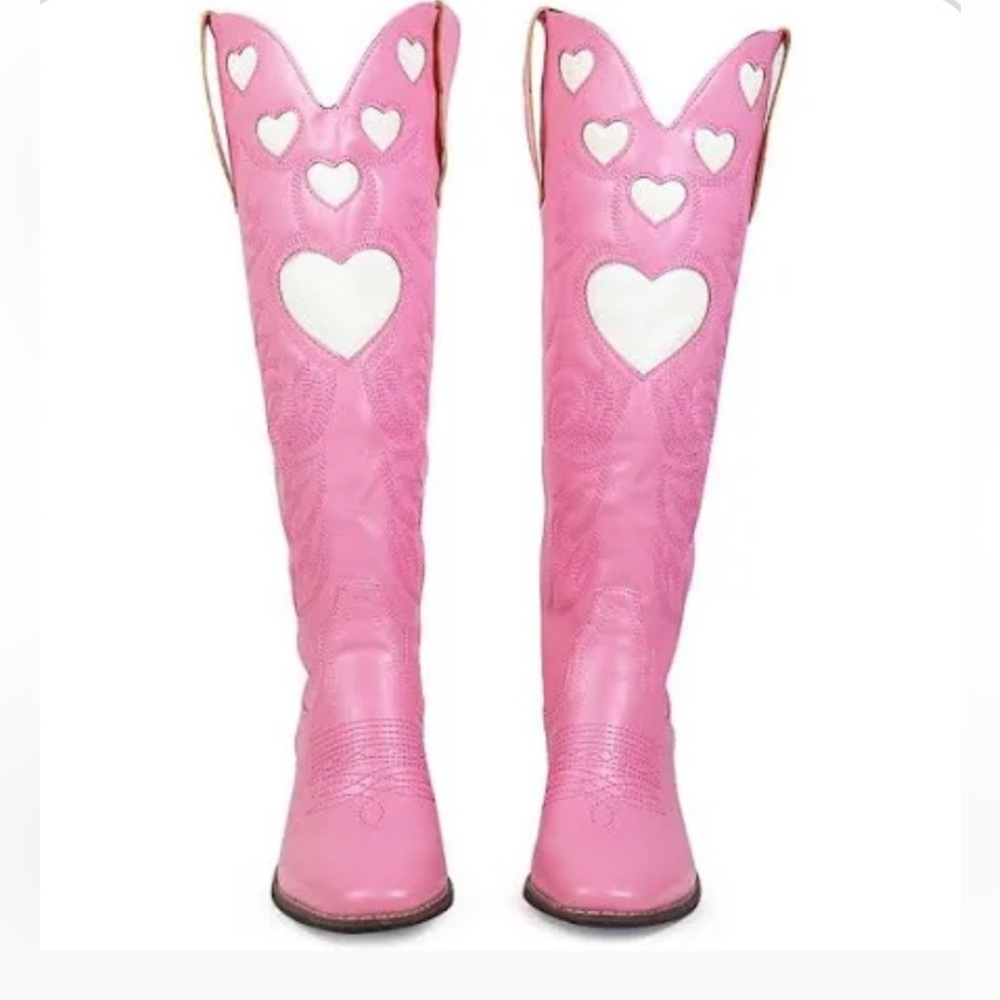 Pink Heart Cowgirl Boots